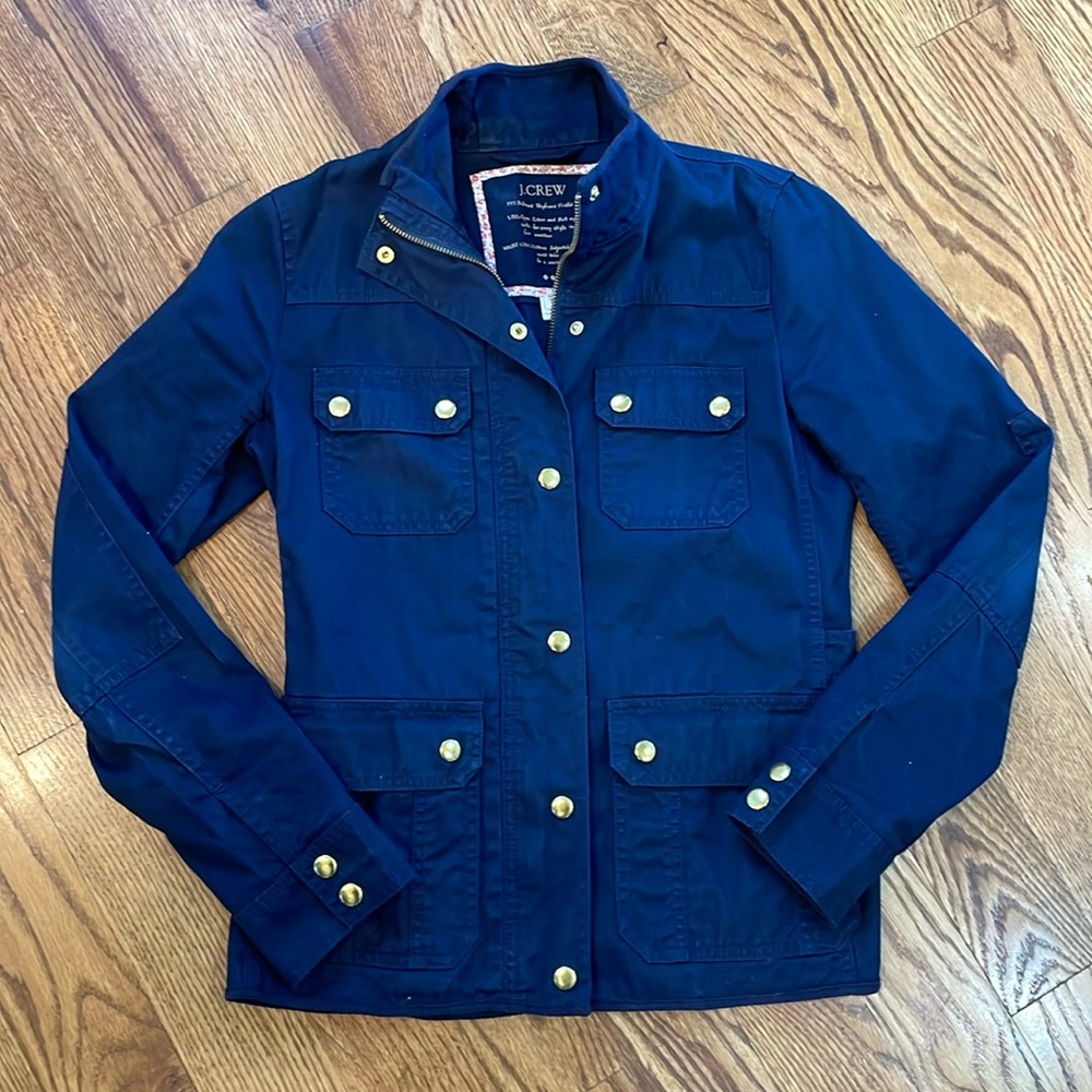 J. Crew Relaxed Boyfriend Field Jacket. Size XS. Excellent Condition. Dark Navy.